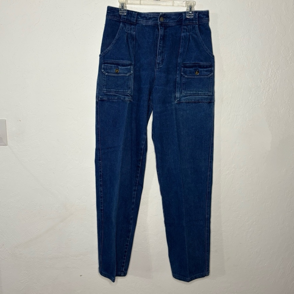 Cabela's 7 Pocket Hiker Women's Size 12 Cargo Blue Baggy Jeans High Waisted